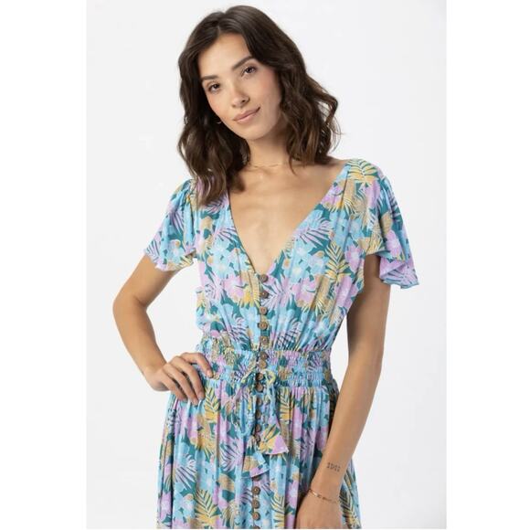 Tiare Hawaii New Moon Maxi Dress Floral Print One Size M/L Tropics Tosca - Picture 3 of 13